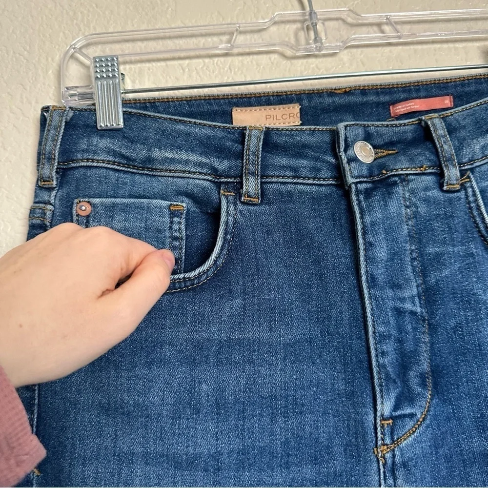 Pilcro Anthropologie Bootcut High Rise Blue Flared Jeans Size 28 - Picture 4 of 13